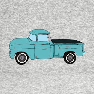 Hand Drawn Green Chevy Vintage Truck T-Shirt